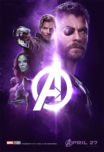 'Infinity War' poster has Thor, Star-Lord, Gamora, Drax, Rocket, and Groot.