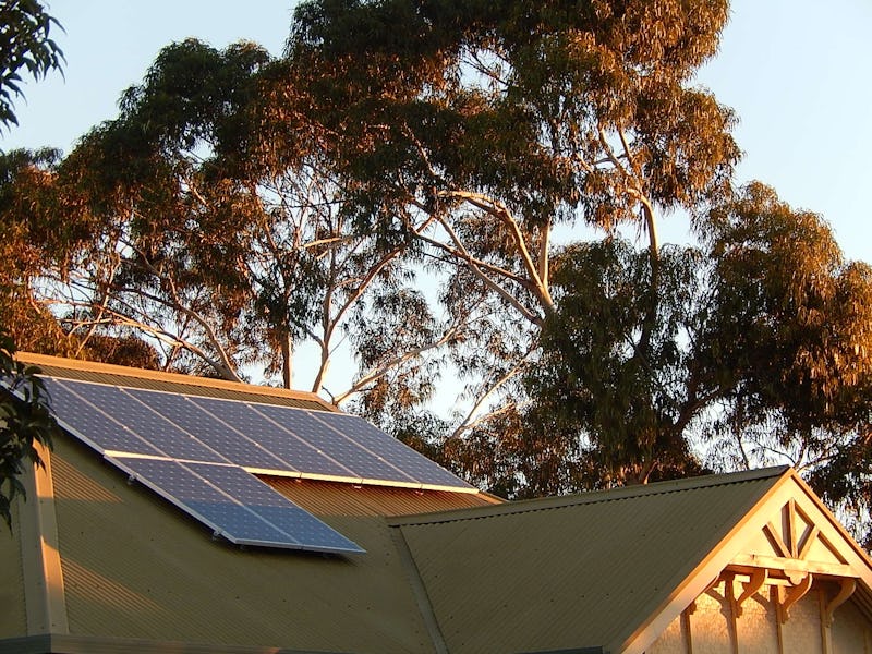 Solar panels on the roof of a house