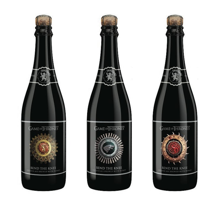 The three labels for Ommegang's new 'Game of Thrones' beer, Bend the Knee.