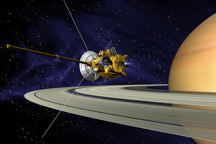 Cassini–Huygens probe near Saturn
