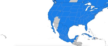 The light gray areas formerly used daylight saving time. The blue areas use daylight saving time.