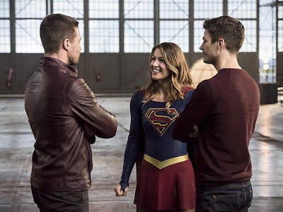 Kara Zor-El, Oliver Queen, and Barry Allen in The Flash