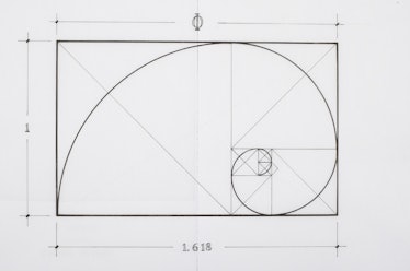 Golden ratio shapes on a paper