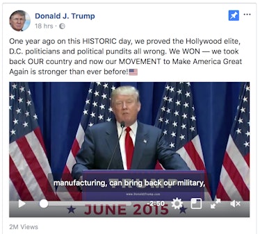 Donald Trump's Facebook page.