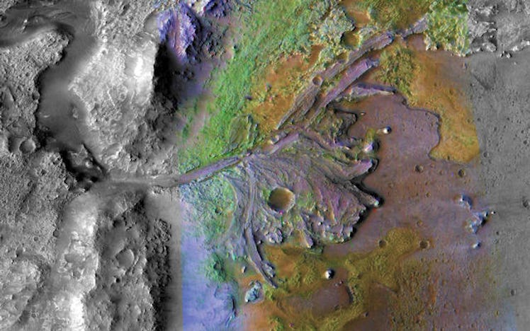 Jezero Crater topography on Mars