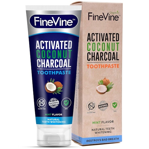 FineVine 100% Natural Charcoal Teeth Whitening Tooth Paste
