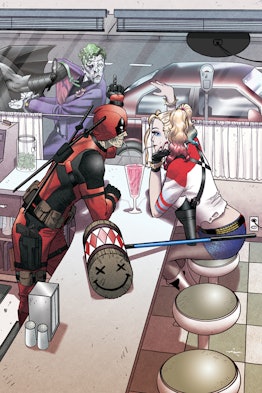 Deadpool and Harley Quinn fanart by Ian Navarro