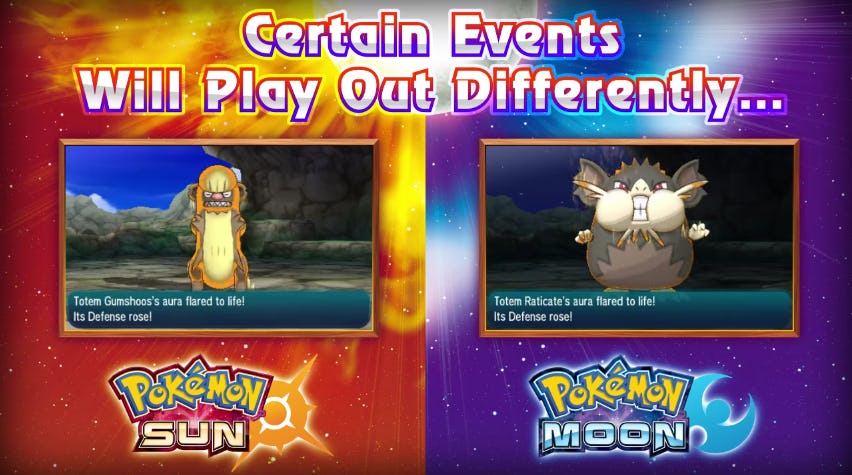 pokemon sun and moon differences