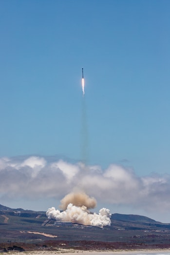 SpaceX launching from a distance.