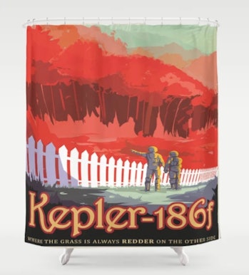 Kepler-186 : NASA Retro Solar System Travel Posters Shower Curtain