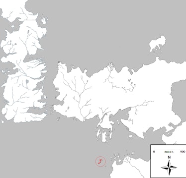 The Isle of Naath on the 'Game of Thrones' map.