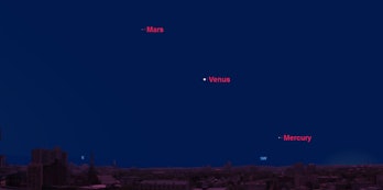 If you look closely you can see all of our solar systems inner planets doting the night sky this mon...