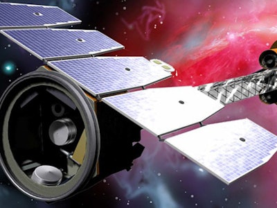 An illustration of a satellite designed by SpaceX in order to study x-rays from black holes 