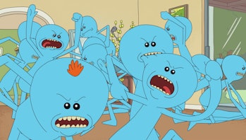 rick and morty meeseeks fight