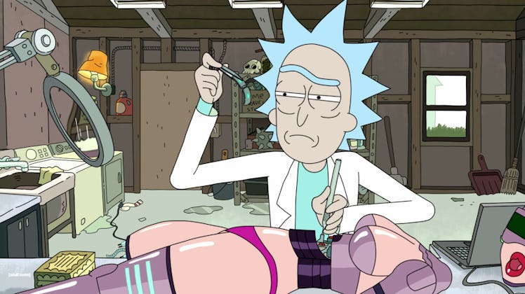 Rick dissects the sex robot to trace its origins in "Raising Gazorpazorp."
