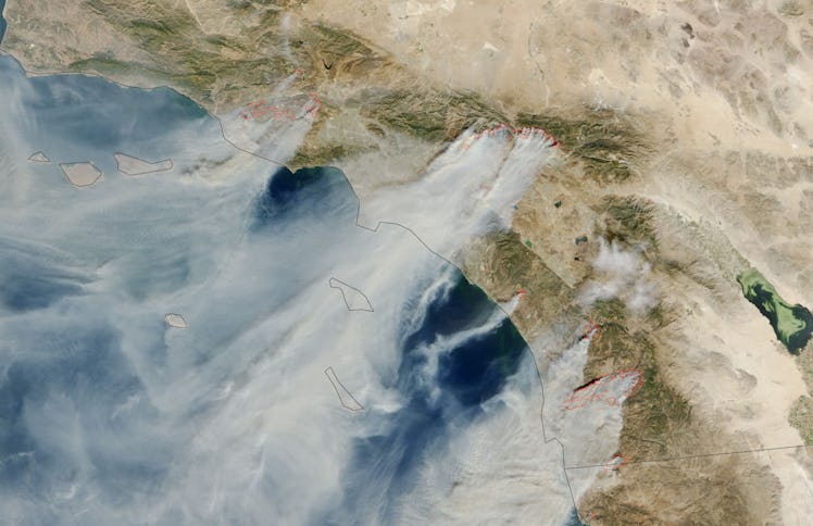 NASA satellite images California wildfire