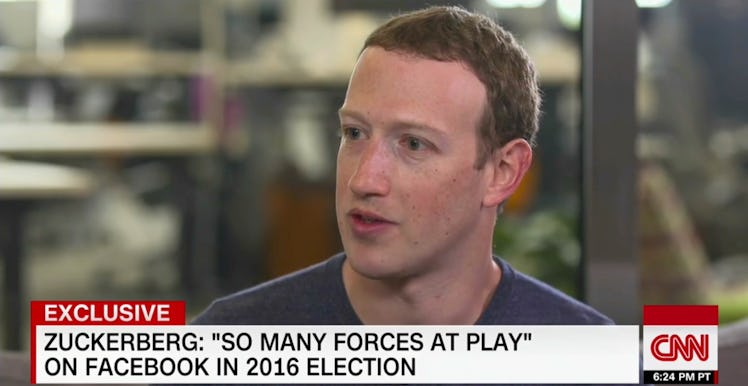 Mark Zuckerberg speaking on CNN about Facebook