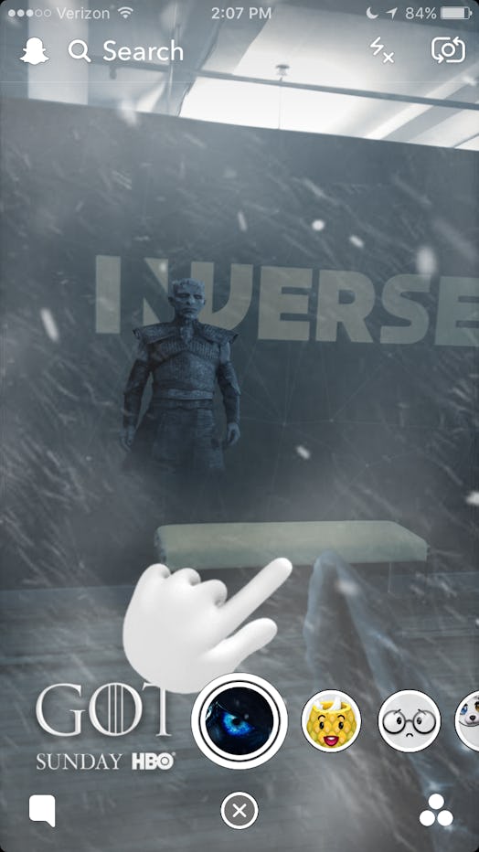 White Walkers invade Inverse with the new 'Game of Thrones' Snapchat filter