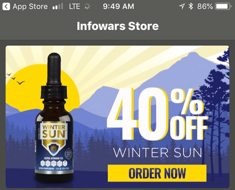 InfoWars supplements with 40% discount at InfoWars store