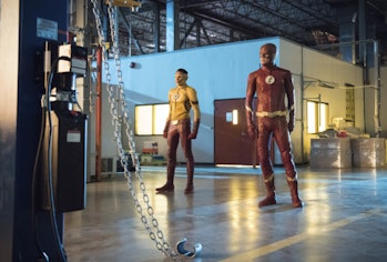 Barry gets a new suit, but Wally does not.