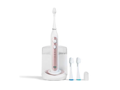 Platinum Sonic Toothbrush & UV Sanitizing Charging Base With 2 Bonus Brush Heads (Rose Gold)