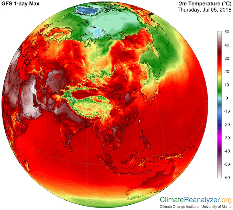 Map Overheating Heat Maps Reveal Record-Breaking Temperatures Across the Globe