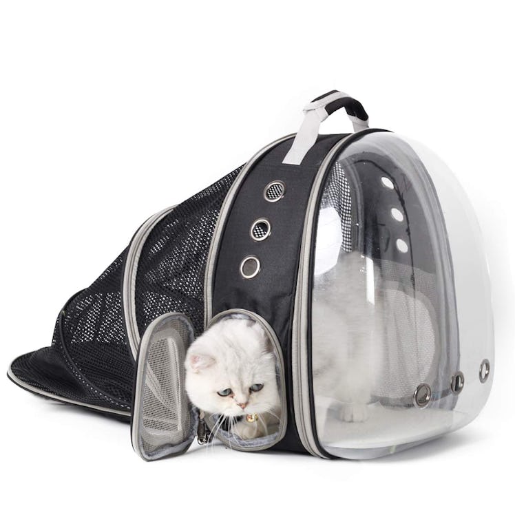 SOURCER Transparent Pet Cat Puppy Carrier Backpack, Space Capsule Bubble Shoulder Backpack for Hikin...