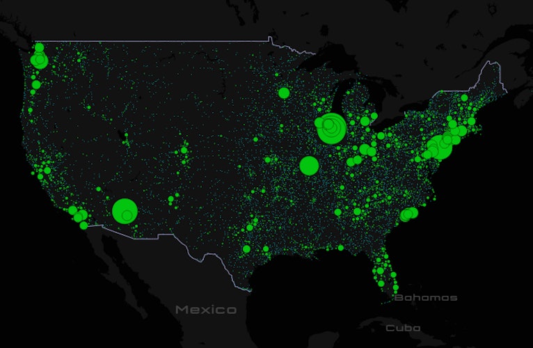 This Detailed Map of UFO Sightings Isn't Really a Map of UFO Sightings