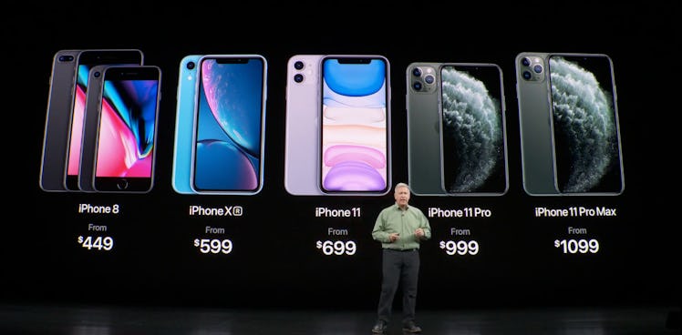 Apple's full line of in-production iPhones and their prices, as revealed on Tuesday, September 10, 2...