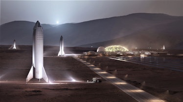 The concept image of a future Mars settlement.