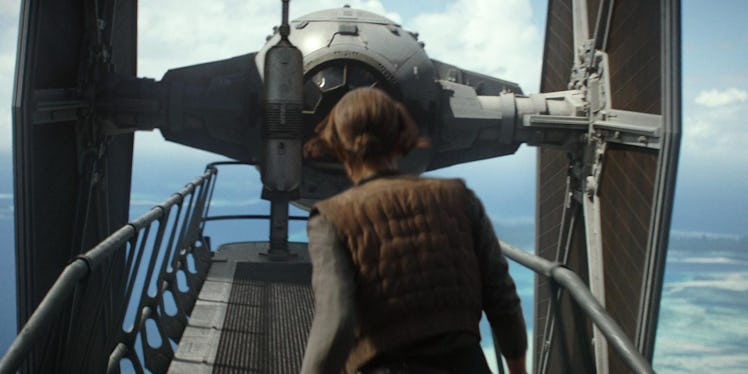 An Imperial TIE Fighter in 'Rogue One: A Star Wars Story'.