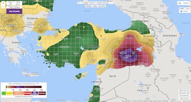 Turkey air pollution map PM2.5 Berkeley Earth