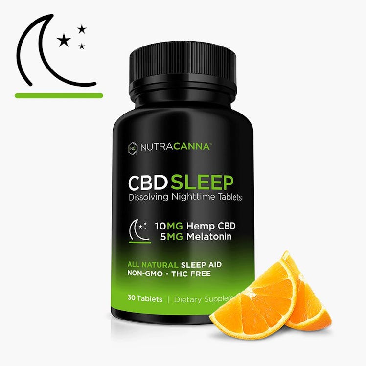 Box of CBD and Melatonin dissolvable sleep tablets