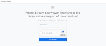 google project stream landing page