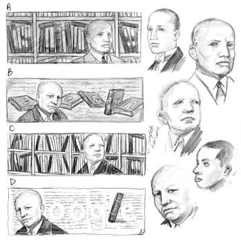 Google's early drafts of the Carter G. Woodson doodle.