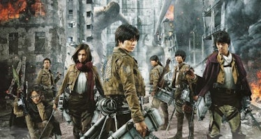 A promo photo from the live-action 'Attack on Titan' film produced in Japan.