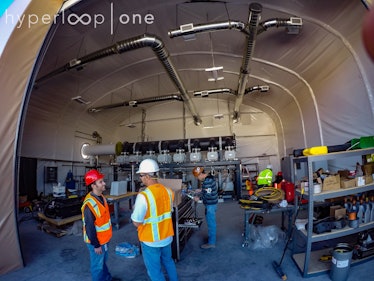 The Hyperloop One test track, or DevLoop, in the Nevada desert. 