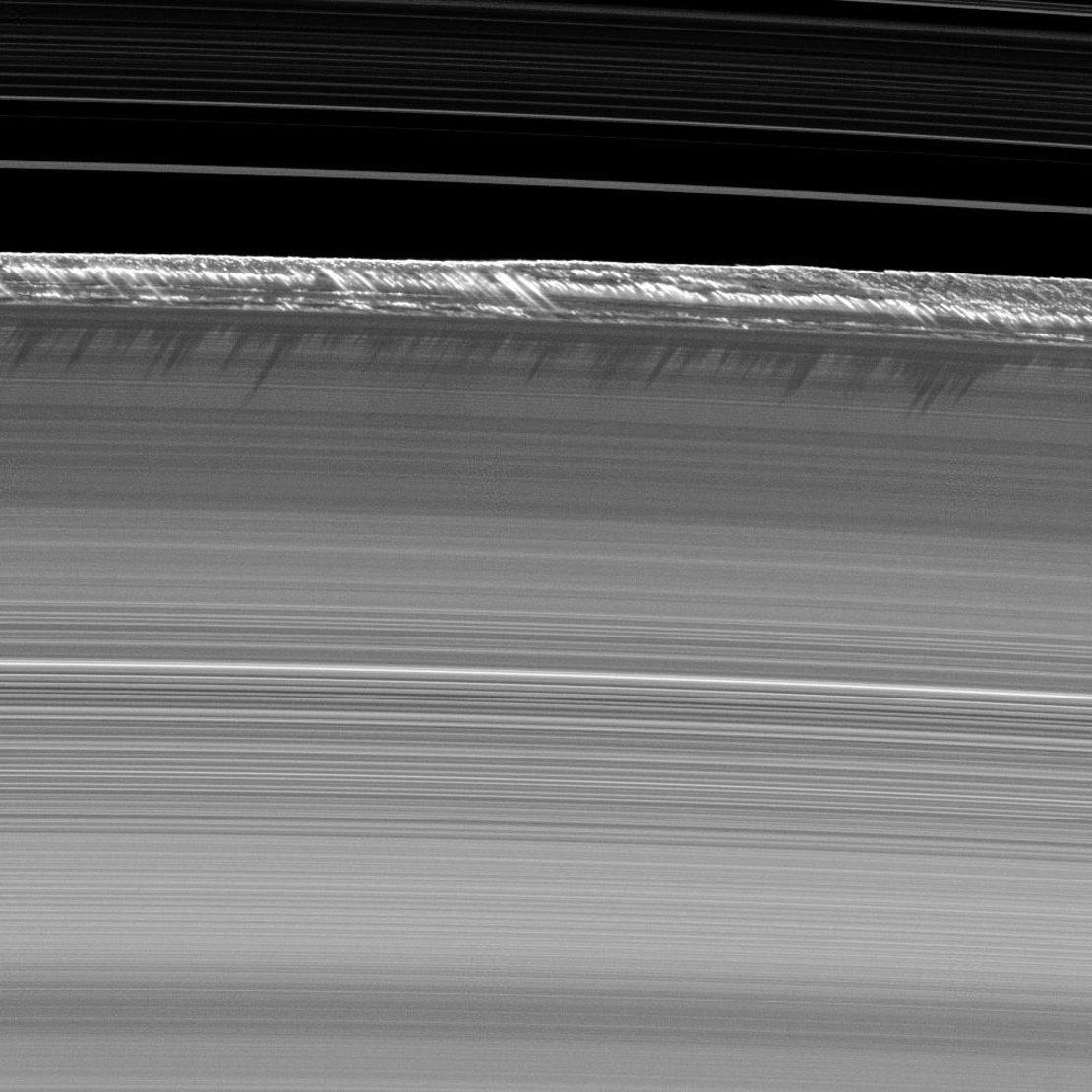 NASA Image Captures Saturn's B Ring Ice Peaks In Stunning Detail