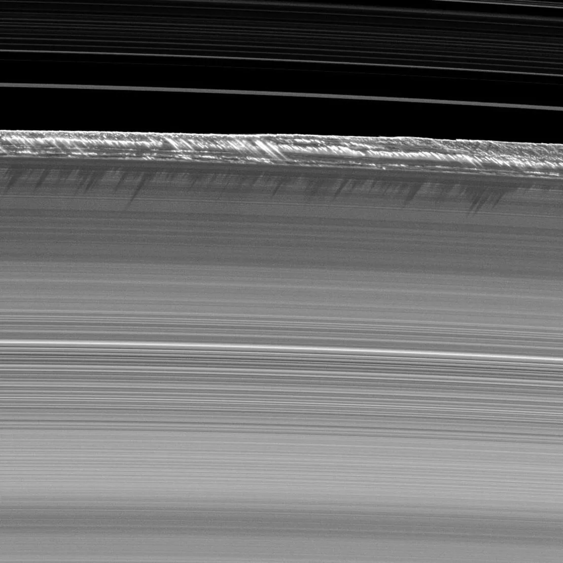 Saturn Rings Rocks NASA Image Captures Saturn's B Ring Ice Peaks in Stunning Detail