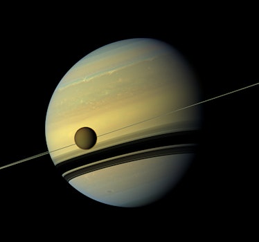Saturn and Titan, hurtling through the void together