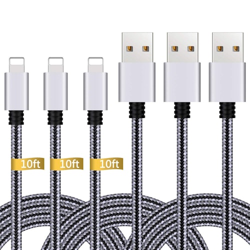 ANYWY 3- Pack of 10ft iPhone Chargers