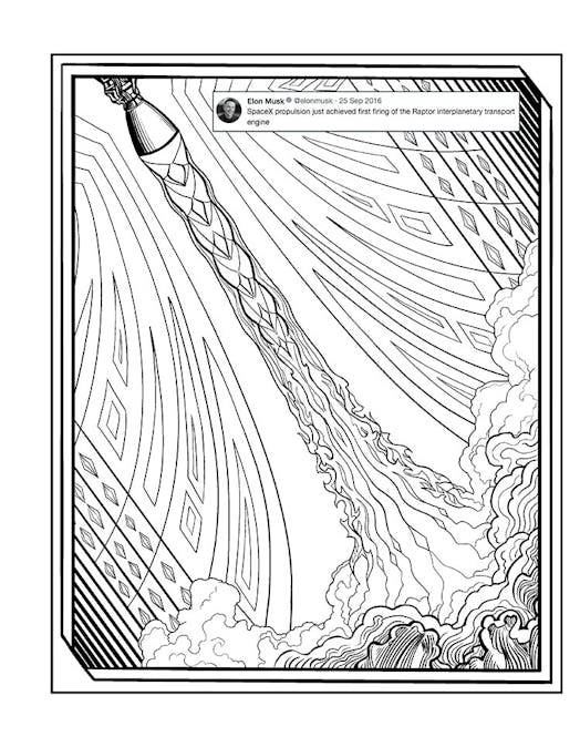 elon musk coloring book raptor engine