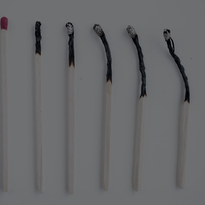 Matches ranging from not burned at all to completely burned out