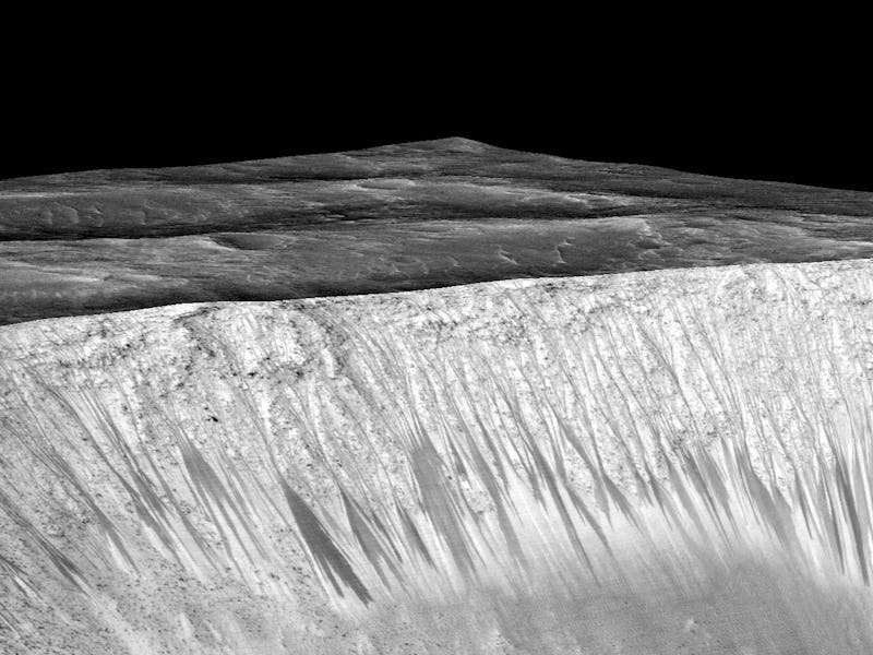 Illustration of water on Mars