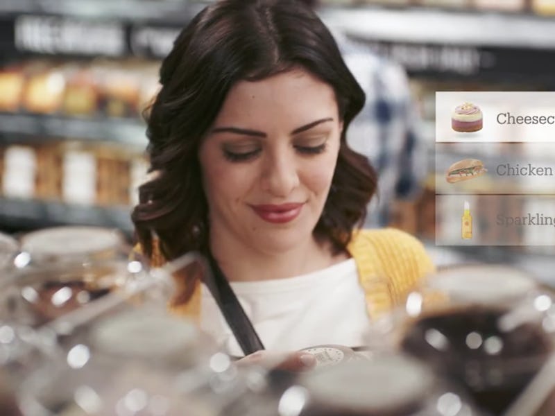An insert from the Amazon ad for its autonomous grocery stores 