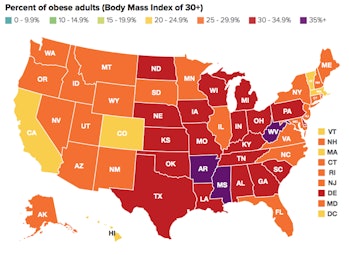 red states obesity problem