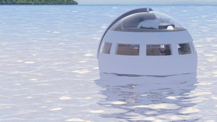 A floating hotel pod.