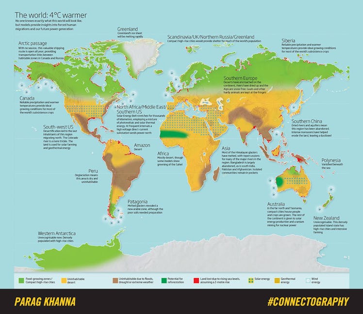 How the world may change under four degrees of warming.