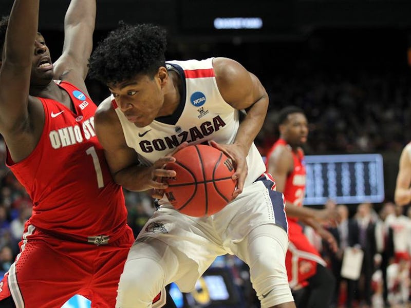 A player from Gonzaga during a basketball match