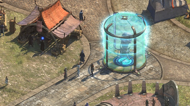 A street scene in 'Torment: Tides of Numenera'